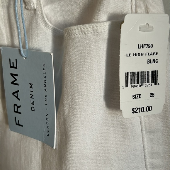 New FRAME High Rise Skinny Flared Fit White Stretch Denim Jean - Le High Flare - Picture 4 of 13
